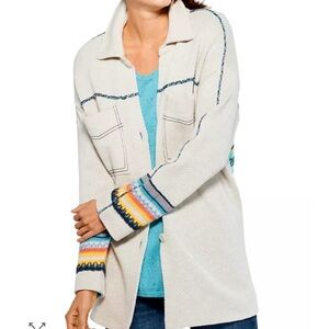 NIC+ZOE Back to Back Textured Cream Sweater Size M.   SOLD OUT EVERYWHERE